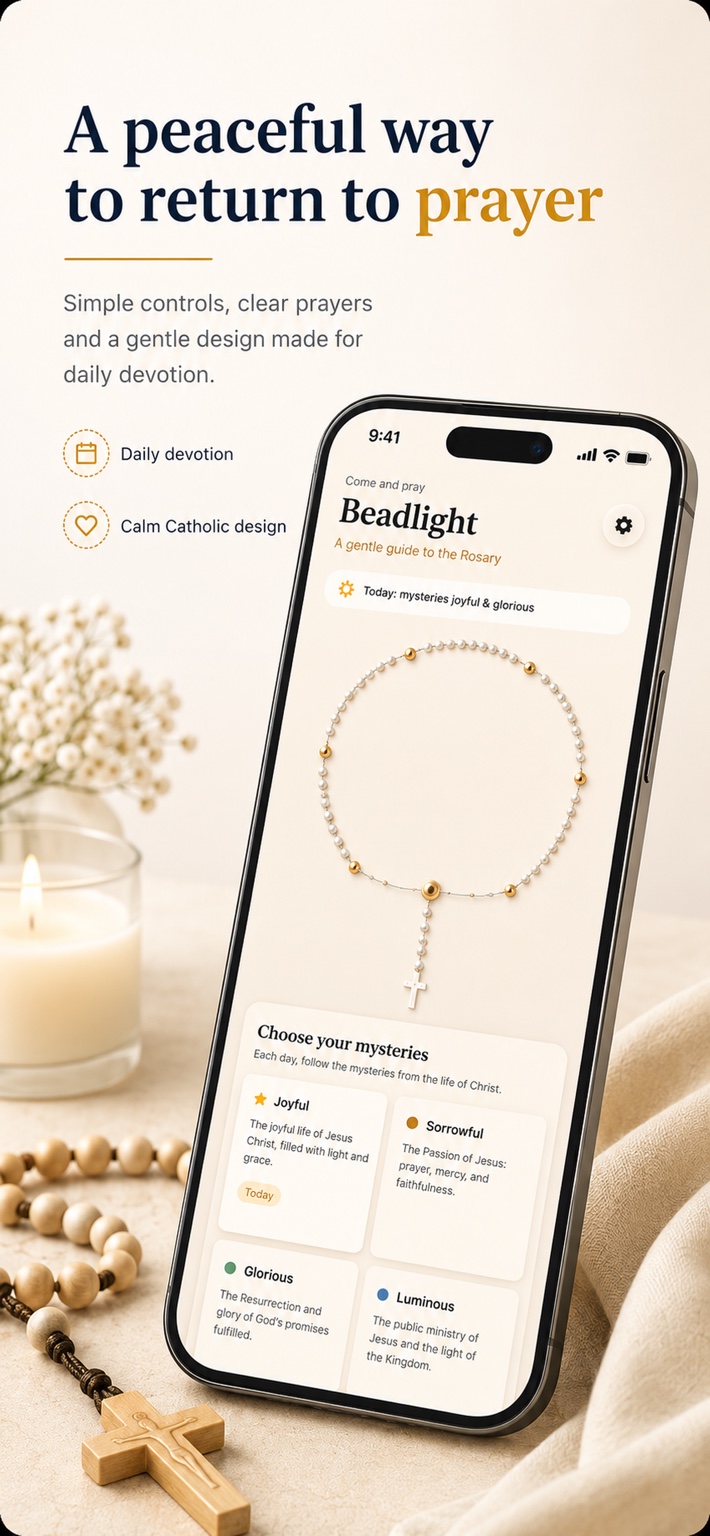 Beadlight encouraging users to return to prayer